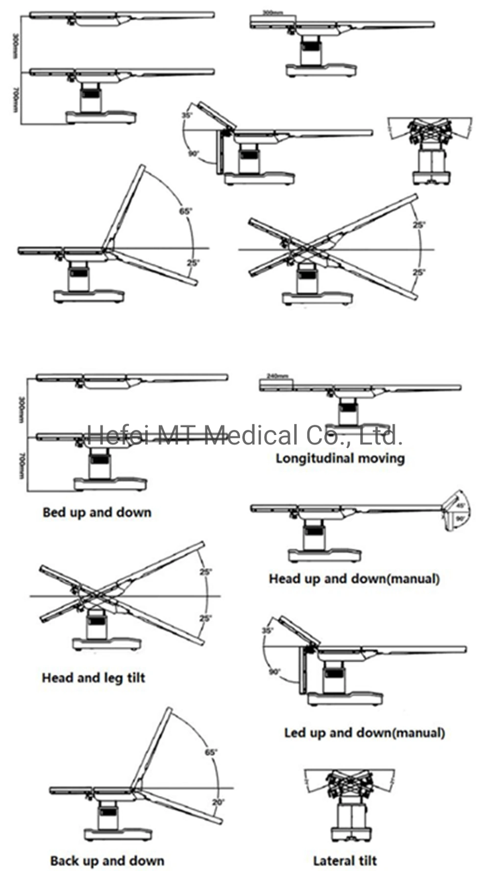 CE Approved Electric Operation Table