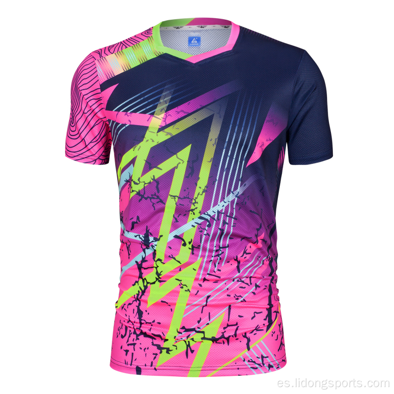 Mujeres sublimadas Men Sport Badminton Tennis Camiseta