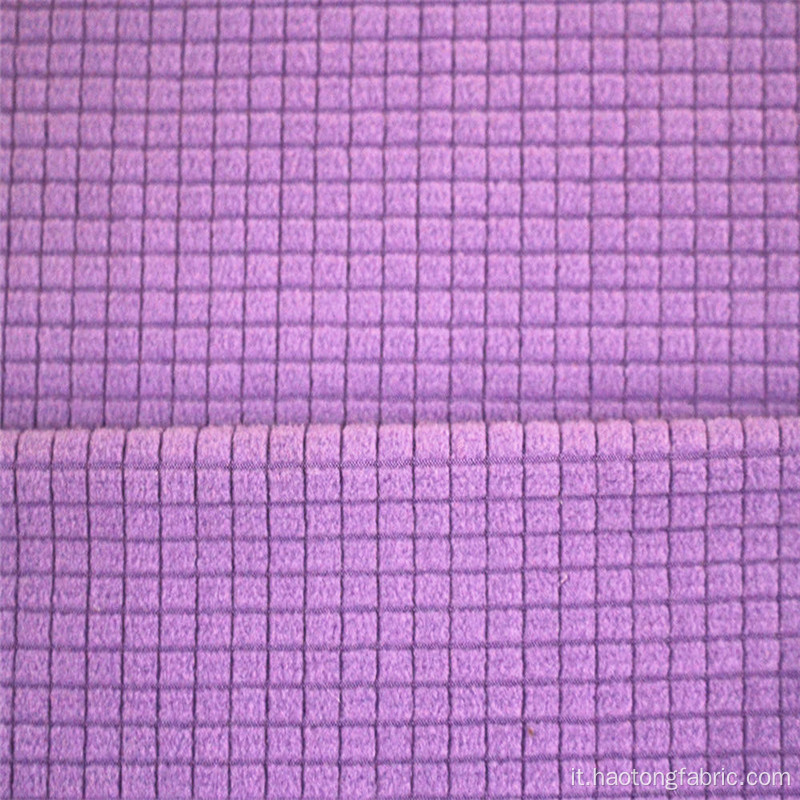 Tessuti in pile spazzolato a quadri jacquard a quadri viola