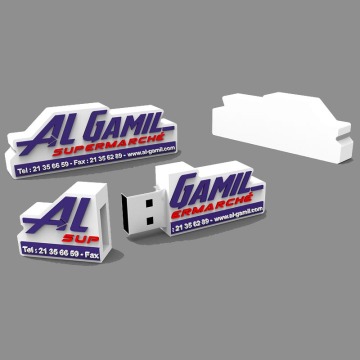 Unidad flash USB 2D con forma de logotipo personalizado