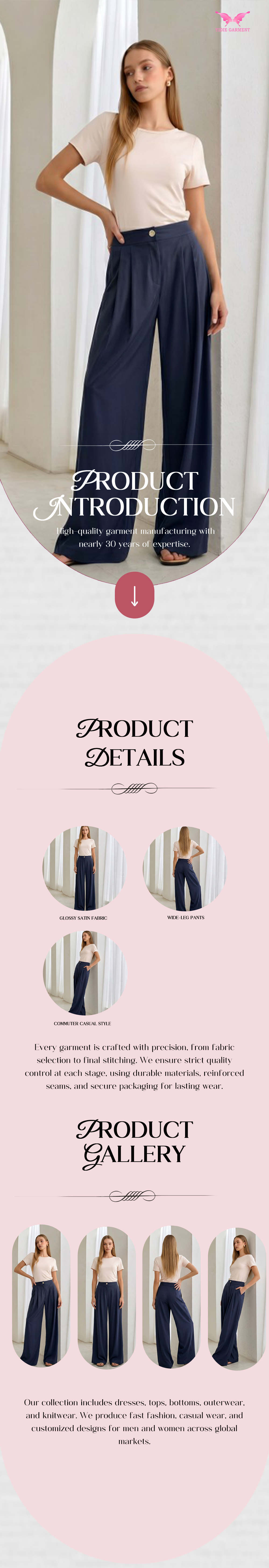 pantaloni a gamba larga wide-leg pants