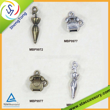 Wholesale alloy telephone charms, umbrella charms for crafts, bulk cross charms