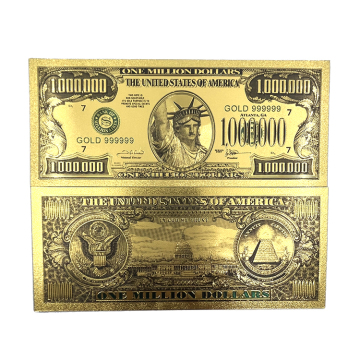 New America Banknote: Exclusive 1 Million Dollar Banknote in 24K Gold Plating - Perfect for Collectors