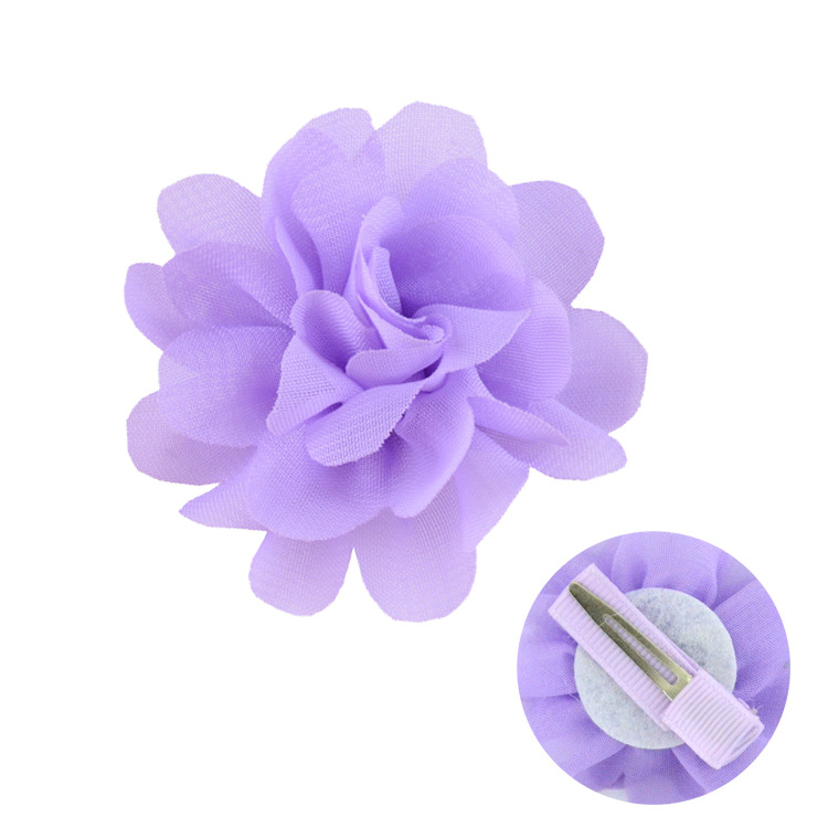 Chiffon flowers with hairpin hair accessories for children (10)