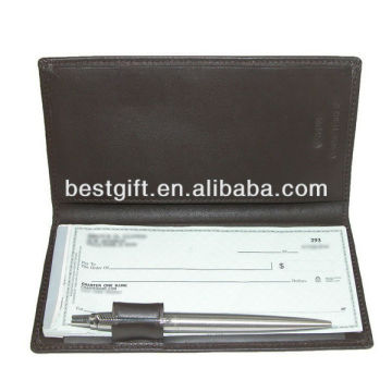 Business checkbook wallet Deluxe Leather Checkbook Cover