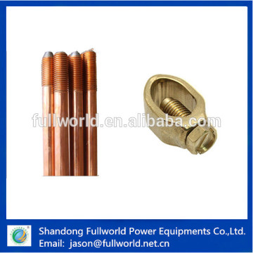 copper plated steel ground stakes/steel ground rod with clamp