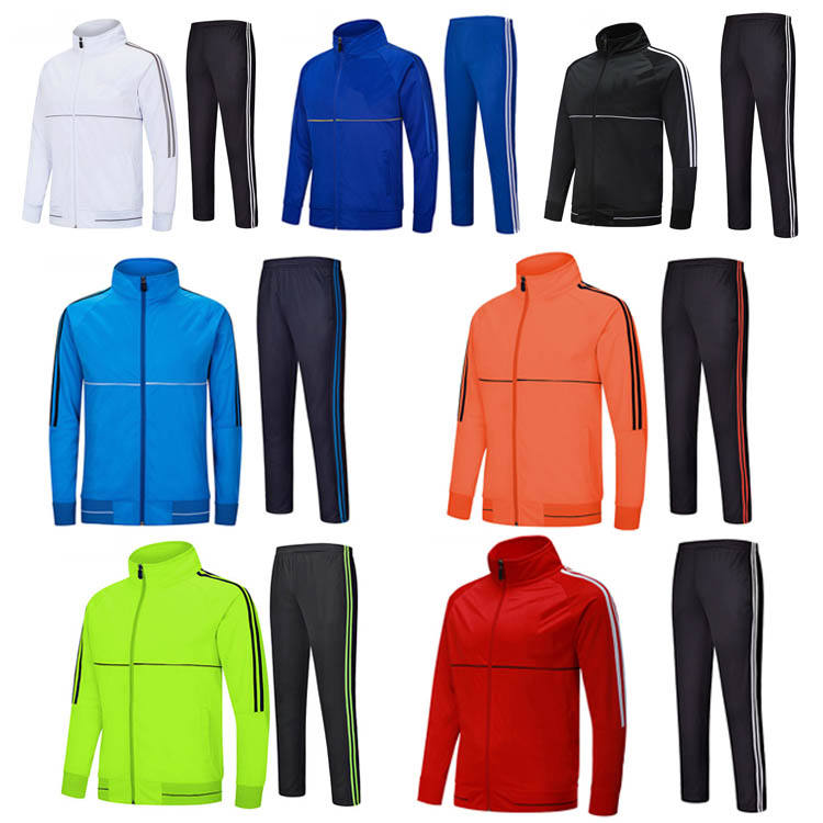 Bulk wholesale plain soccer training tracksuit with custom logo/name