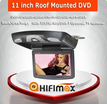 Hifimax 11 inch Roof Mounted DVD+SPEAKER+GAME+FM+IR+SD+USB+MP4+DIVX (Digital screen)