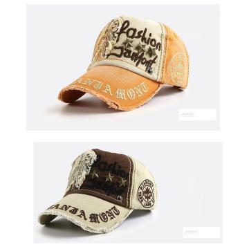 유럽과 미국의 남성과 여성의 모자는 오래된 야외 모자를 만들기 위해 캐주얼 알파벳 야구 모자를 리벳