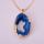 Blue Crystal pendant plated 18K Gold Gemstone Necklace