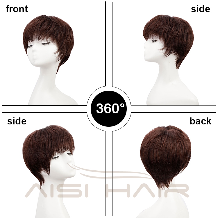 Cheap Vendors 100%  Brazilian Full Cosplay Pixie Cut Styles Human Hair Natural Whole Short Wigs