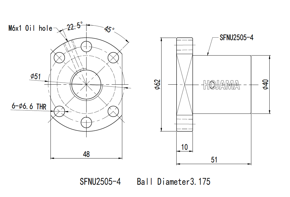 SFNU2505 rolled precision ball screws