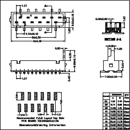 MFCM02-XXXXX 1.27mm Micro match Box header SMT connector