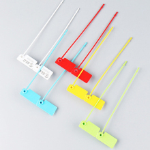 Customized Numbered Security Plastic Seal Tamper Pull Tight Cloth Shoes with Zip Tie
