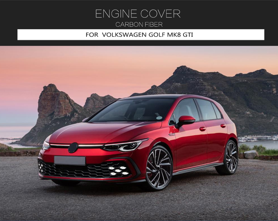 Dry Carbon Fiber MK8 Front Engine Hood Cover for VW Golf MK8 GTI 2021-2023
