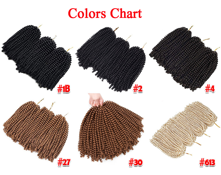 New 2019 Fashional Hairstyle Spring Twist Ombre kinky twists hair braiding spring twist Water wave crochet braid hair extensions