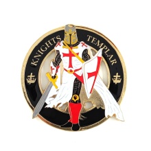 Knights Templar Sword Warrior Masonic Auto Emblem - 3 Inch Round
