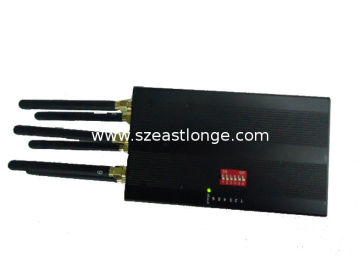 Portable Gps Signal Jammer , Wifi 3g / Gsm Handheld Cellphone Signal Blocker