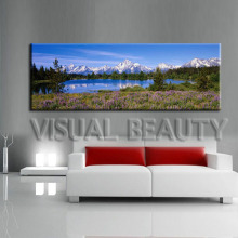 Panoramic Snowy Scene Photos Printing Arts for Wall Decor