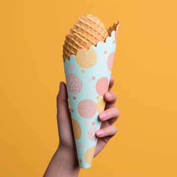 Printed Cone Paper Cup Ice Cream Sleeve