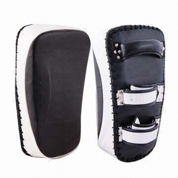 Curved Muay Thai pads, kick boxing and martial arts training equipment