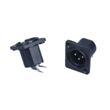 3 Pin Male Audio Adapter Jack XLR Chassis Mount Socket Connector