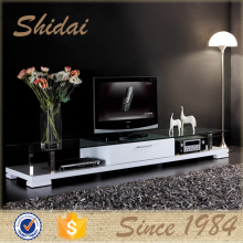 fashion tv stand glass / led tv stand glass tv table / stainless steel and glass tv stand E-113