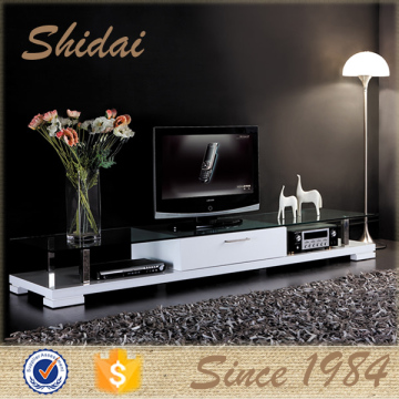 fashion tv stand glass / led tv stand glass tv table / stainless steel and glass tv stand E-113