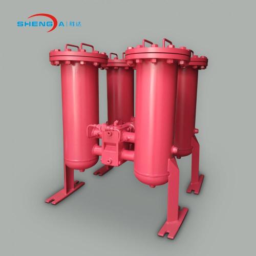 Duplex inline oil filter housing welding type