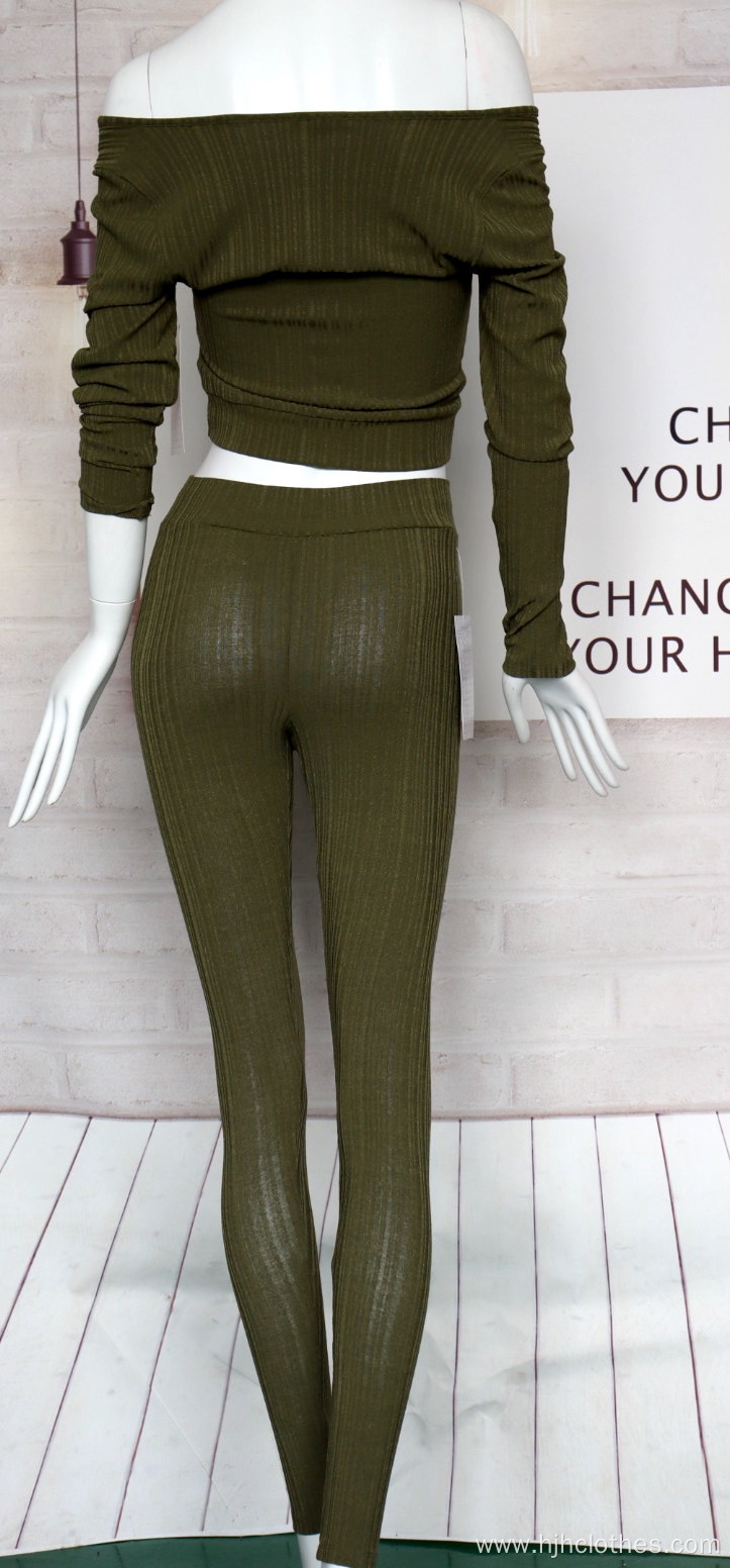 Women's Rib Fabric Crop Suit
