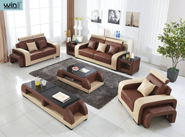 French Style Upholstered Leather Sofa combination