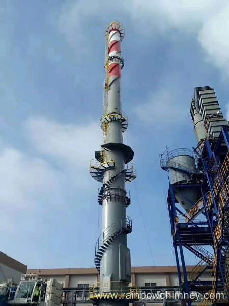 Free-standing chimney for Gas turbine