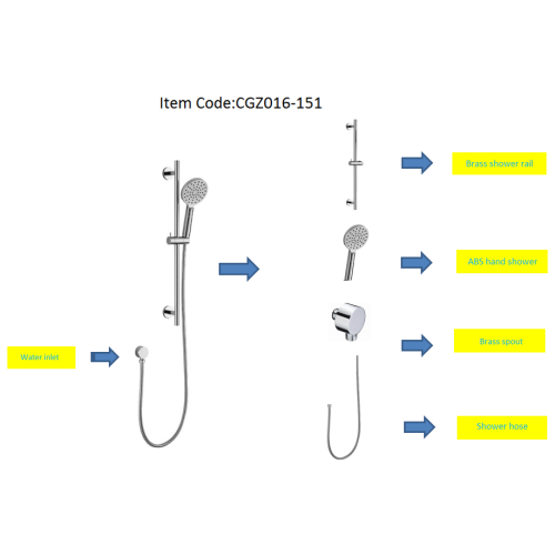 Set doccia in metallo cromato