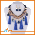 Conjunto de joyas de marca collar colgante azul