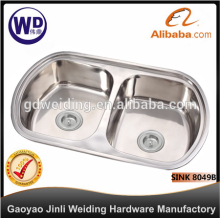 Stainless Steel Kitchen Bar Sink Topmount Double Bowl Water Tank Sink-8049B racks