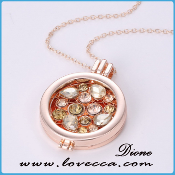 35mm floating locket necklace, aromatherapy locket necklace