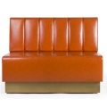 Classic Leather Wood Nightclub Restaurant Seating Booth Sofa