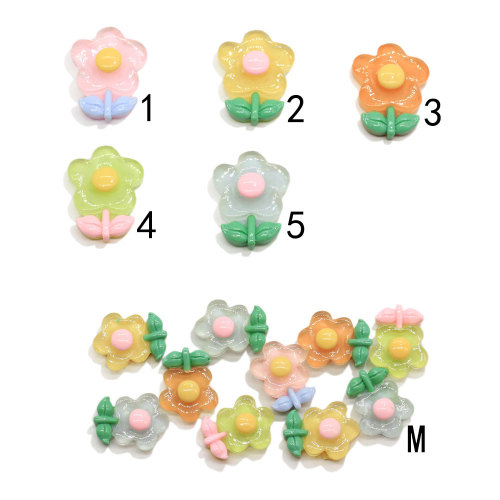 Cartoon Flower Flat Back Resin Cabochon Artificial Craft Necklace Bracelet Jewelry Making Accessory Diy Art Decor