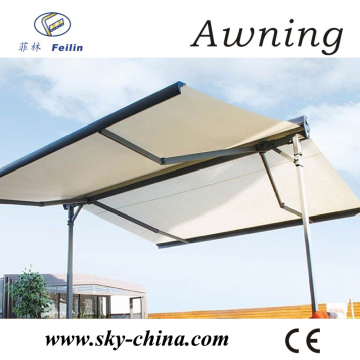 Retractable awning car roof side awning