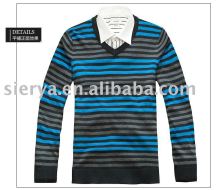 men's v neck stripe sweater