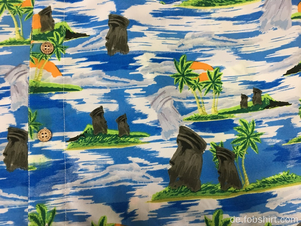 Hawaii-Freizeithemd mit Polyesterdruck