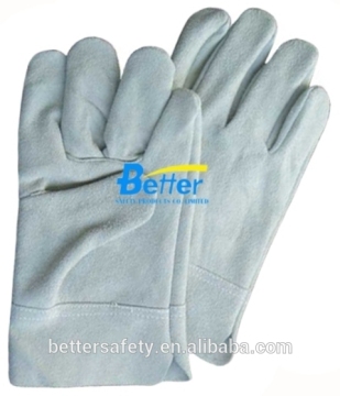 short Unlined Gray Split Cowhide leather Construction Gloves