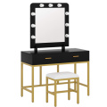 Makeup Vanity Desk with Cushioned Stool for Bedroom