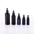 Black round shoulder glass dropper bottle for oil