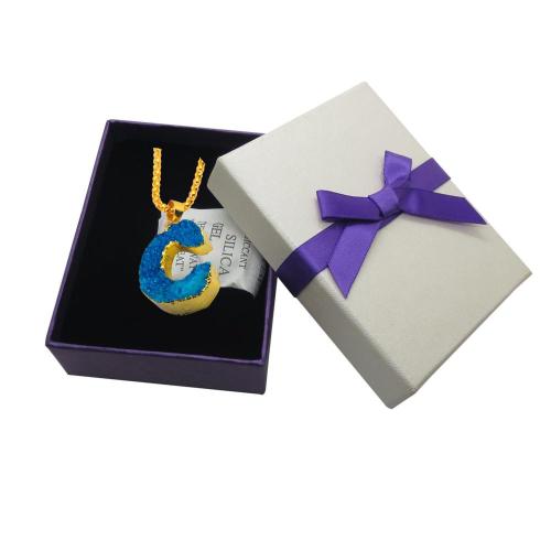 Colorful Crystal Alphabet Letter C Pendant Necklace