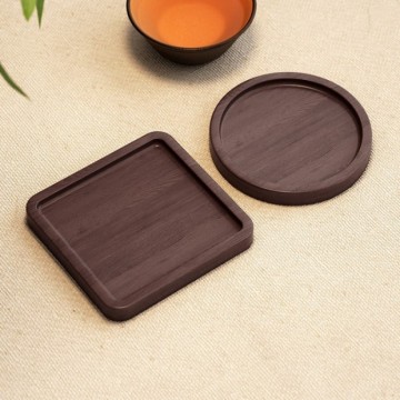 Multi-Size Bamboo Coaster Storage Rack