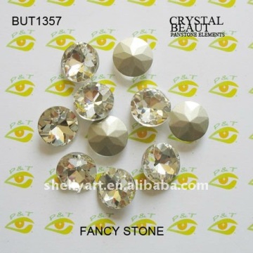 Fancy stone crystal round point back clear strass