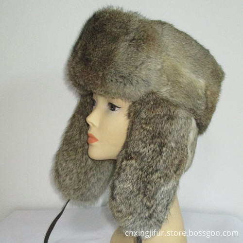 Fashional hare rabbit fur russian fur hat