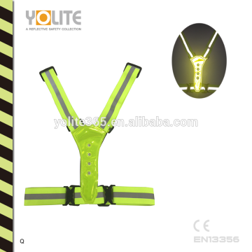 Reflective Sport Vest With Led Light for night jogging,EN13356 Reflective LED Vest