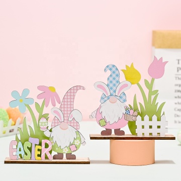 Cross-Border Easter Decorations: Wooden Printed Table Ornaments for Atmosphere Layout